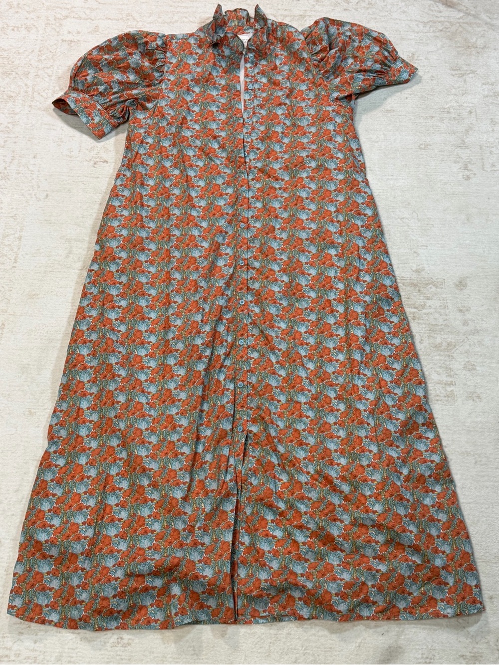 Hyacinth House Floral Puff Sleeve Button Front Maxi Dress Cottagecore - Picture 2 of 12